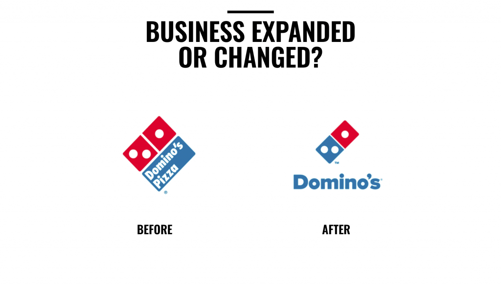 domino logo redesign because business expanded